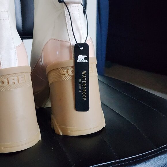 NWOB Sorel Brex Waterproof Rubber Sole Block Heel Front Zip Closure Chelsea Boot - Picture 8 of 12